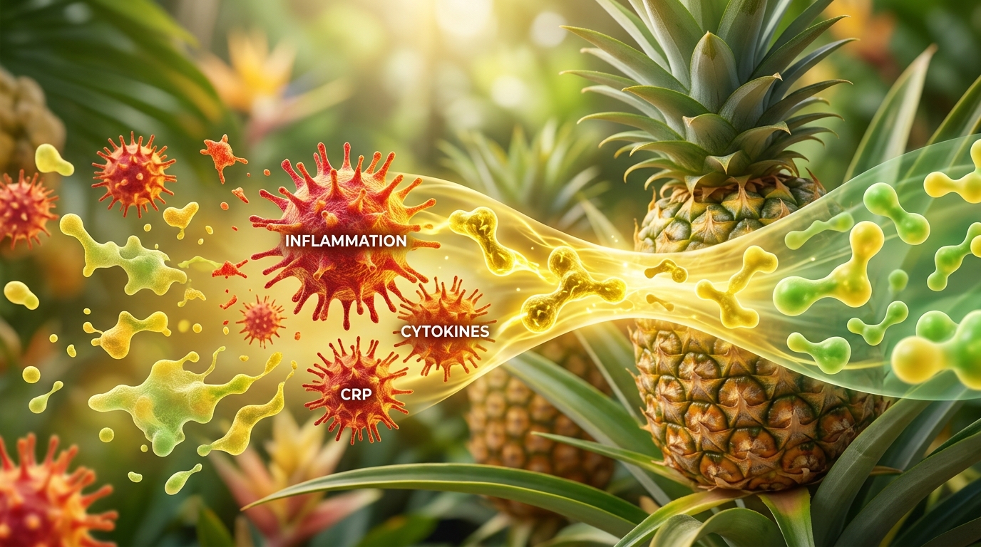 Bromelain pineapple enzyme supplement for inflammation and spike protein