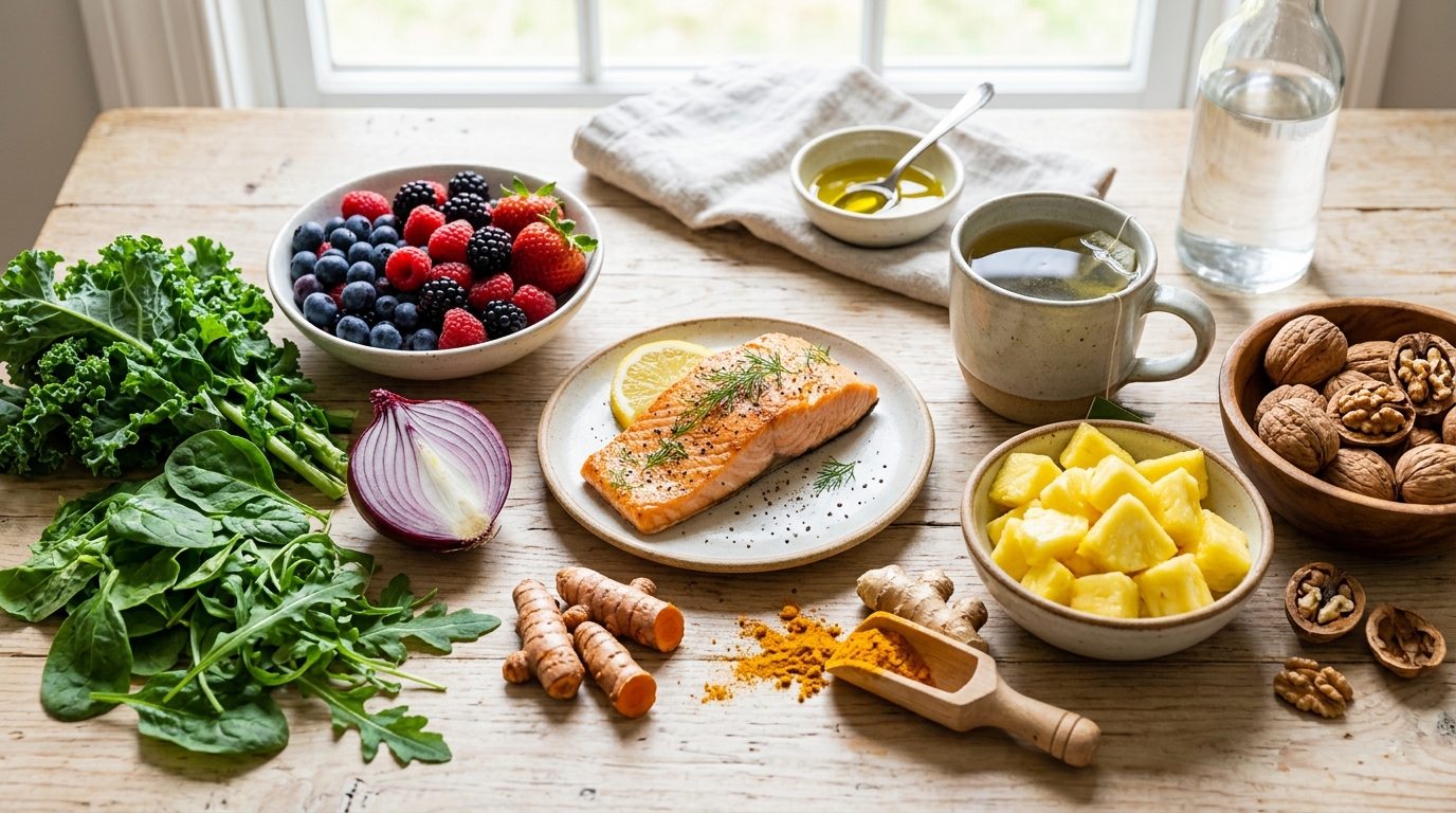 Seven herbal spike protein detox teas in glass cups on wooden table